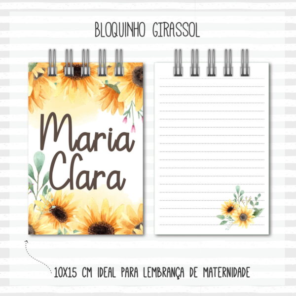 bloquinho anotacoes girassol arquivo digital anotacoes