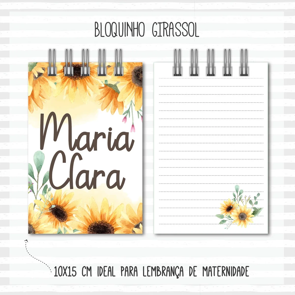 Bloquinho Anotações Girassol - Arquivo Digital