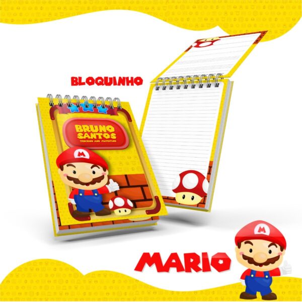 bloquinho anotacoes mario bross arquivo digital mario bross