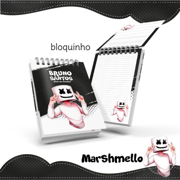 bloquinho anotacoes marshmello arquivo digital organizacao