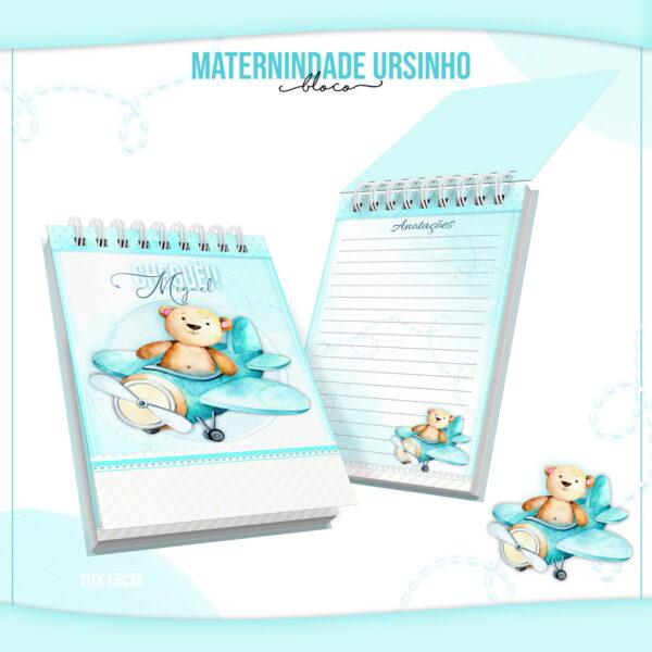 bloquinho anotacoes maternidade ursinho arquivo digital anotacoes
