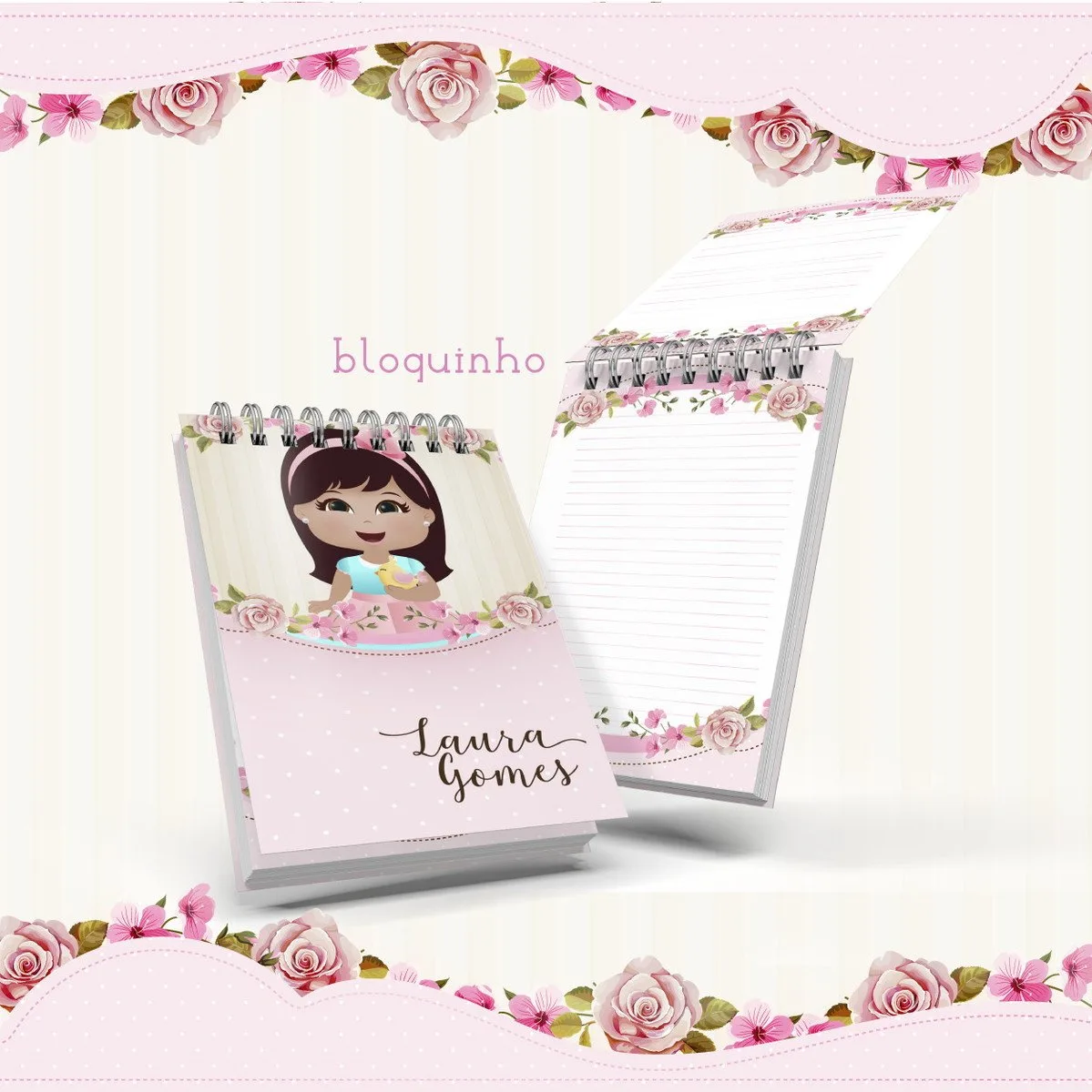 Bloquinho Anotações Menina Negra - Arquivo Digital