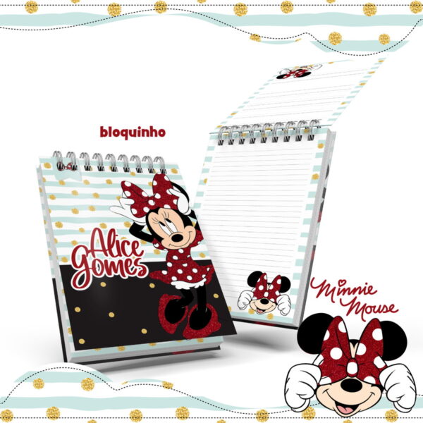bloquinho anotacoes minnie vermelha arquivo digital papel e scrapbook