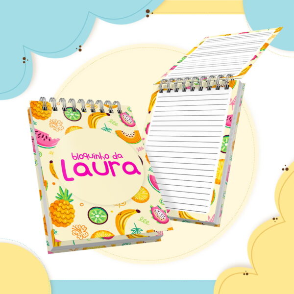 bloquinho de anotacoes frutinhas menina arquivo digital papelaria
