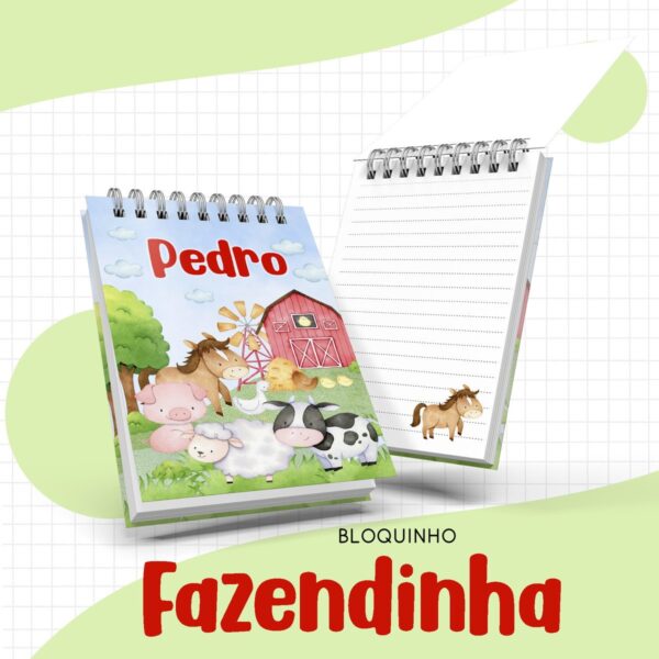 bloquinho fazendinha menino arquivo digital personalizacao
