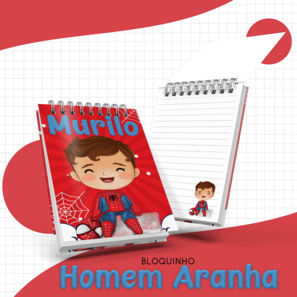 bloquinho homem aranha arquivo digital papel e scrapbook