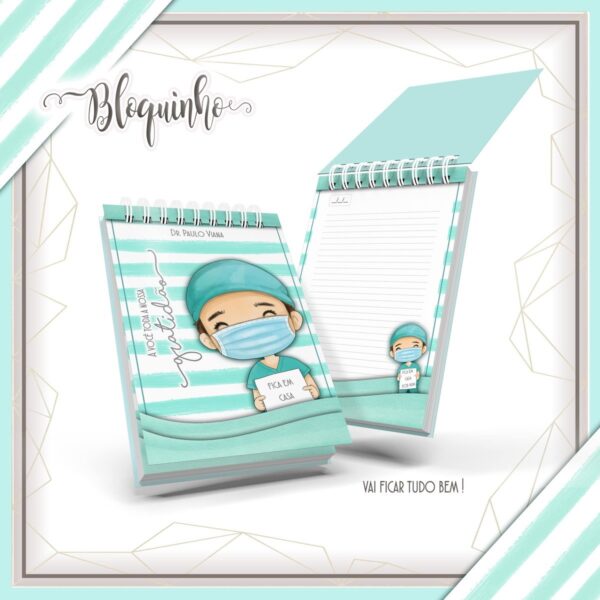 bloquinho planejamento masculino medico enfermeiro papelaria