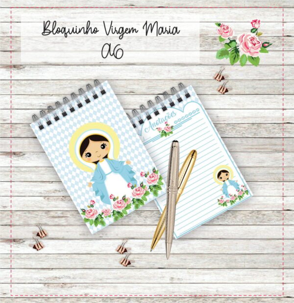 bloquinho virgem maria papelaria digital