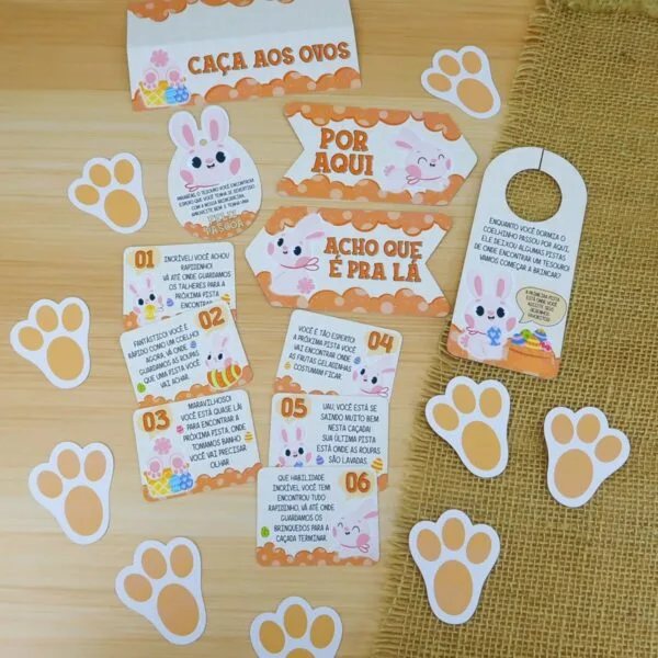 caca aos ovos laranja arquivo digital papel e scrapbook