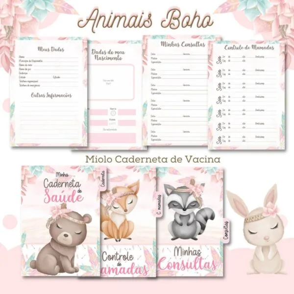Caderneta de Saúde Animais Boho - Arquivo Digital