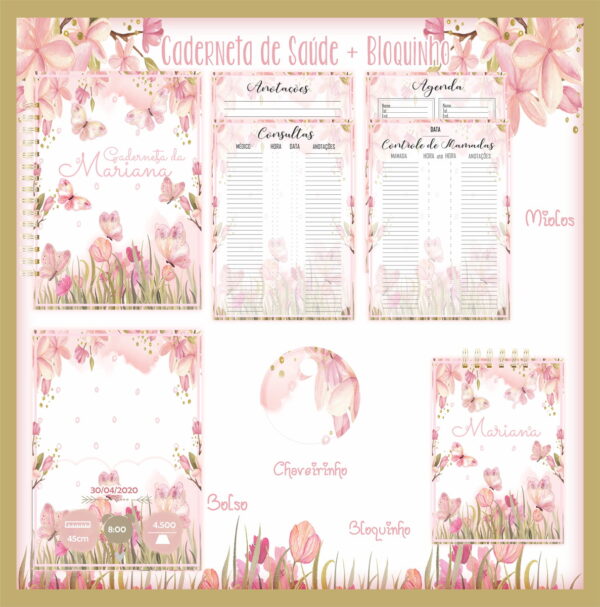 caderneta de saude bloquinho jardim das borboletas registros