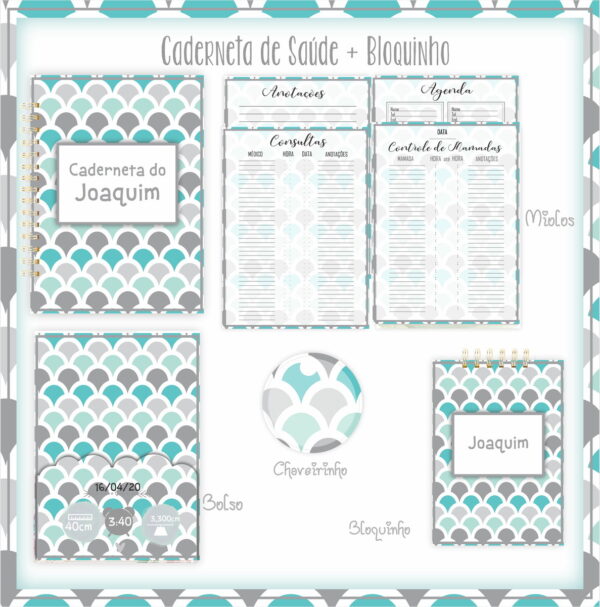 caderneta de saude bloquinho neutro arquivo digital personalizacao