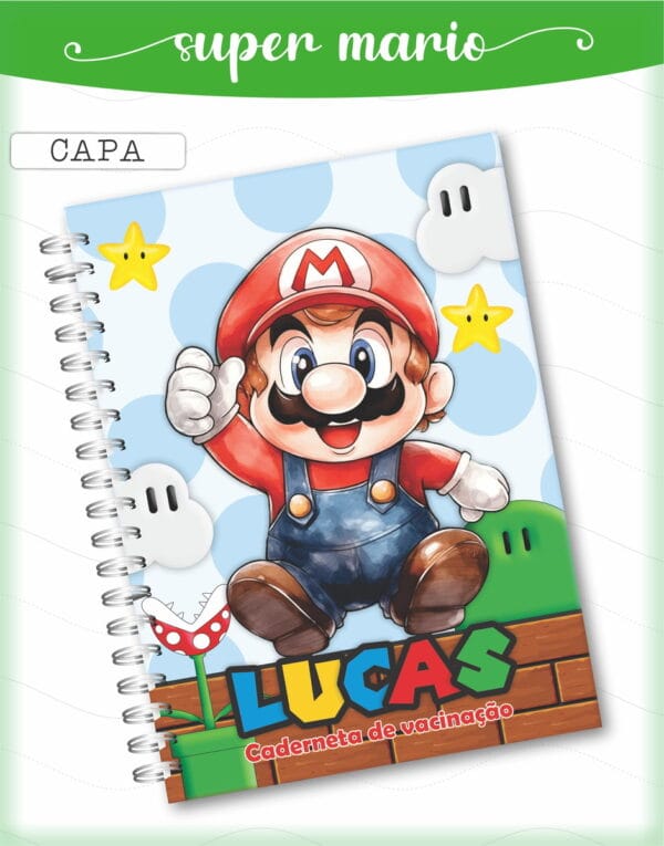 caderneta de saude mario bros arquivo digital arquivo de corte caderneta