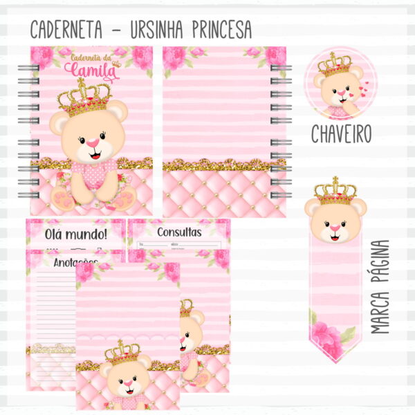 caderneta de saude ursinha princesa arquivo digital infantil