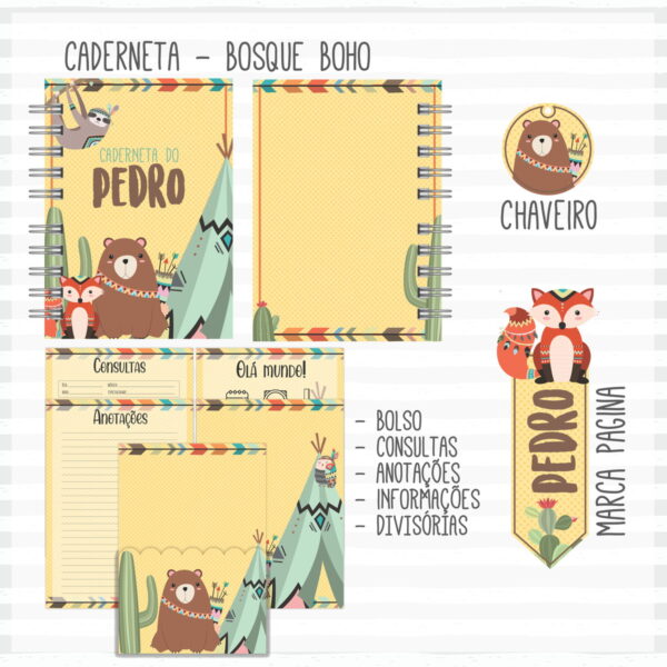 caderneta de vacina animais boho menino arquivo digital caderneta bebe