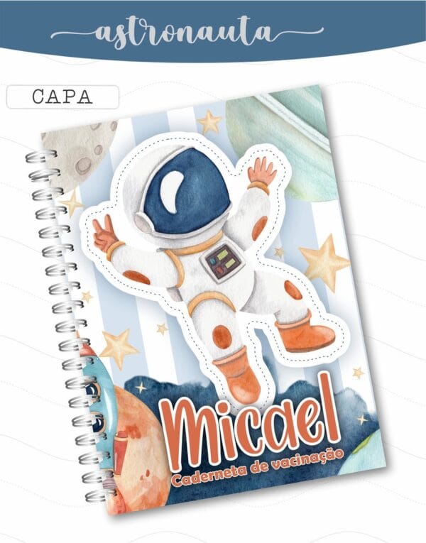 caderneta de vacina astronauta menino arquivo digital caderneta baby