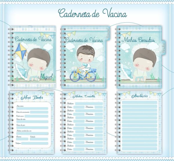 caderneta de vacina aviador arquivo digital scrapbook