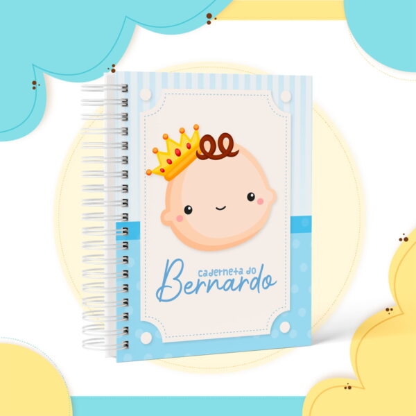 caderneta de vacina bebe principe arquivo digital papelaria personalizada