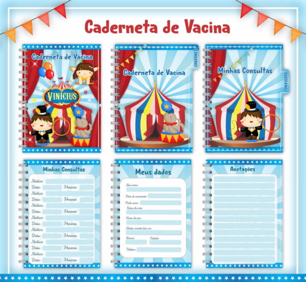 caderneta de vacina circo menino arquivo digital maternidade