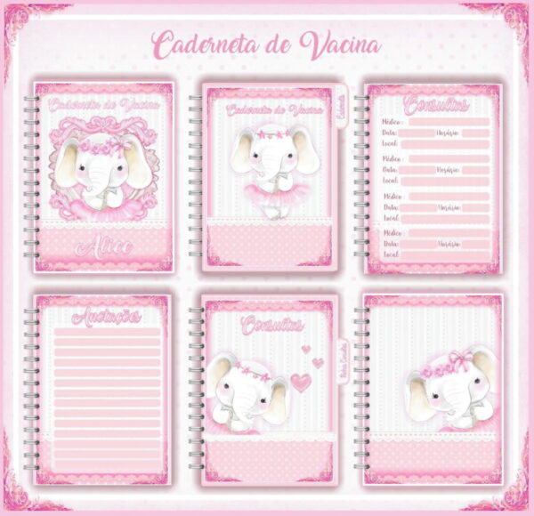 caderneta de vacina elefantinha arquivo digital bebe