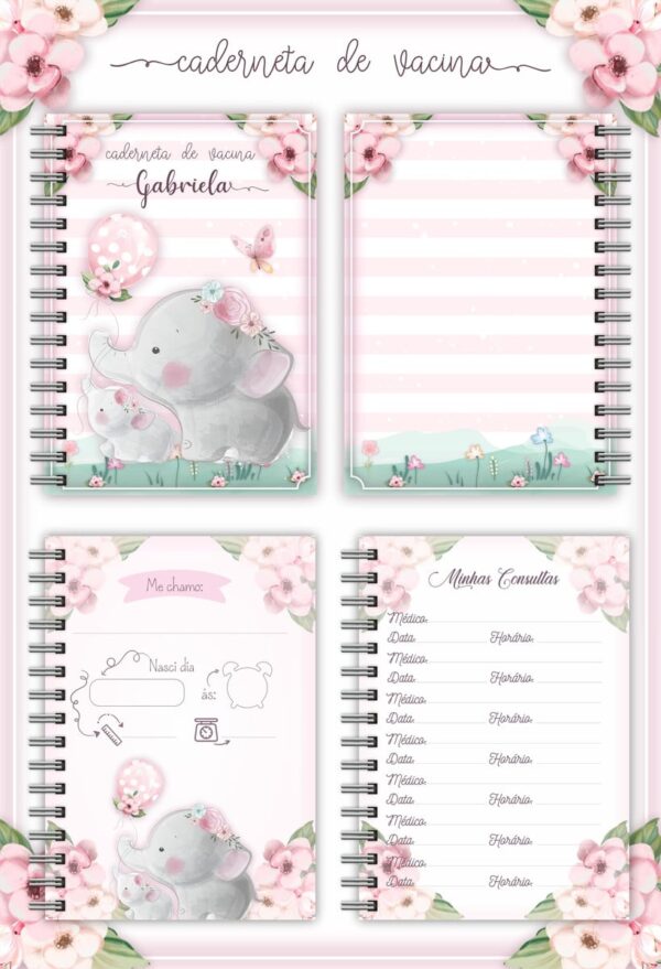 caderneta de vacina elefantinha baby arquivo digital bebe