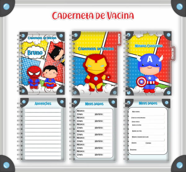 caderneta de vacina herois arquivo digital infantil