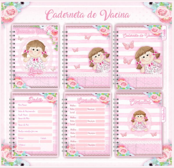 caderneta de vacina jardim das bonecas arquivo digital arte digital