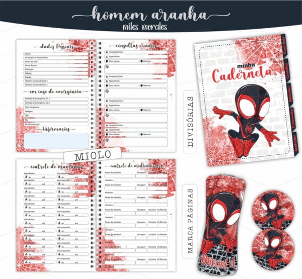 Caderneta de Vacina Miles Morales - Arquivo Digital - Imagem 2