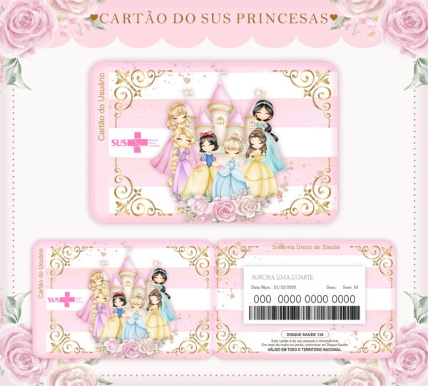 Caderneta de Vacina Princesas Menina - Arquivo Digital - Imagem 4