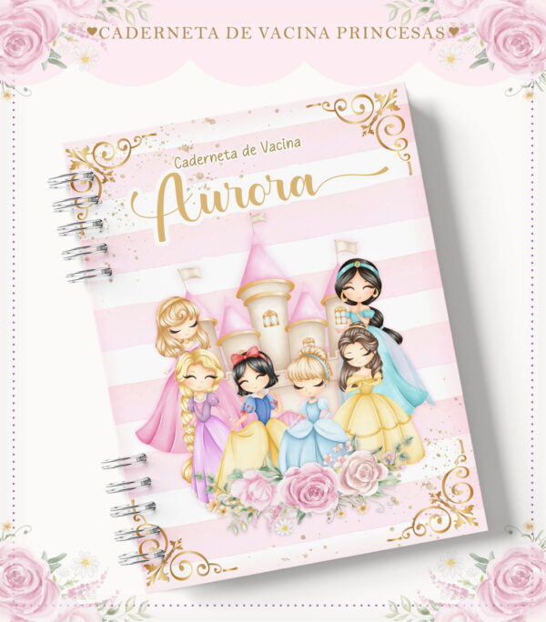caderneta de vacina princesas menina arquivo digital princesas