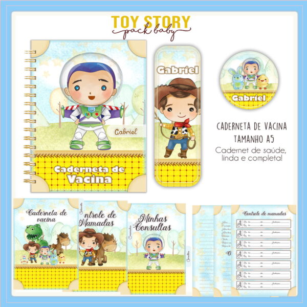 caderneta de vacina toy store arquivo digital papelaria personalizada