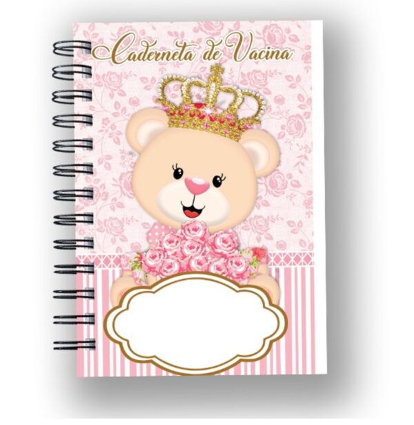 caderneta de vacina ursa princesa arquivo digital papelaria