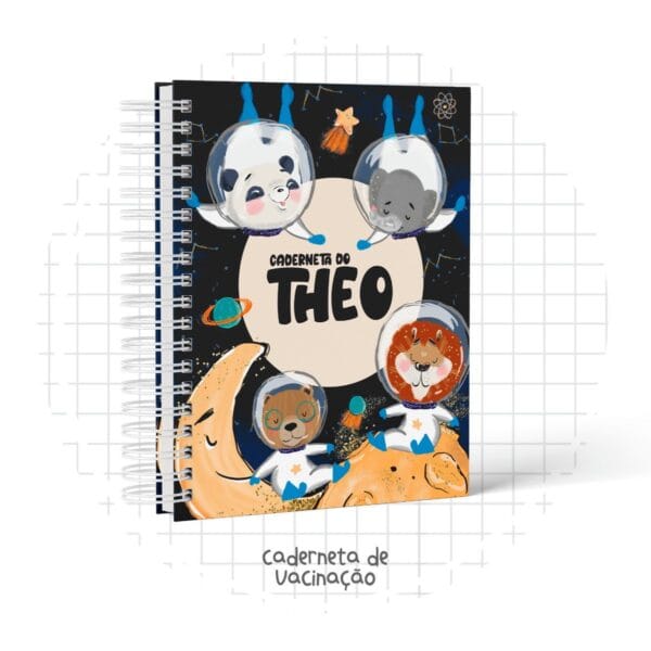 caderneta de vacinacao astronauta animais arquivo digital encadernacao 1