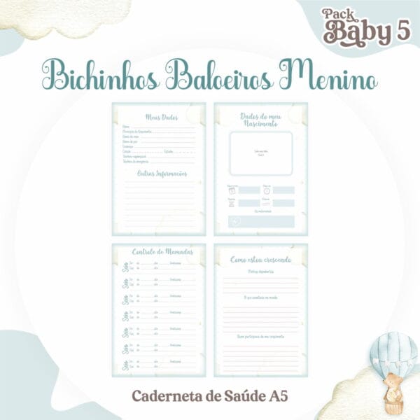 Caderneta de Vacinação Baloeiros Menino - Arquivo Digital - Imagem 2