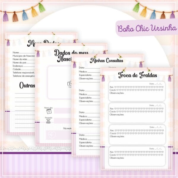 Caderneta de Vacinação Boho Chic Menina - Arquivo Digital - Imagem 2