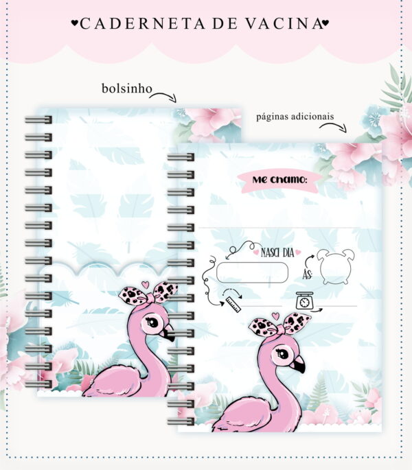 Caderneta De Vacinação Flamingo - Arquivo Digital - Imagem 2