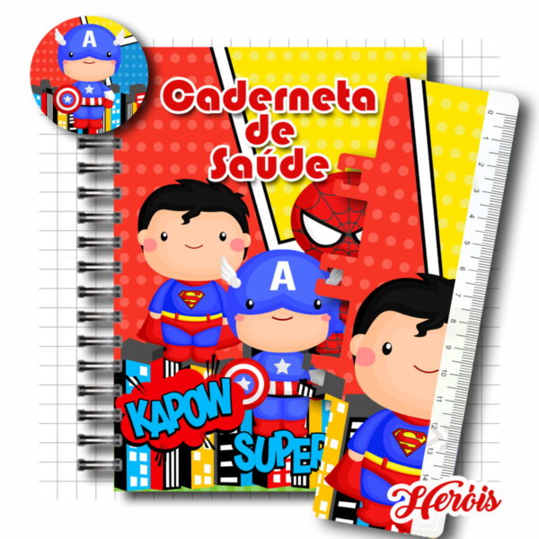 Caderneta de Vacinação Heróis Menino - Arquivo Digital - Imagem 3