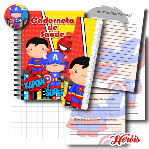 Caderneta de Vacinação Heróis Menino - Arquivo Digital - Imagem 4