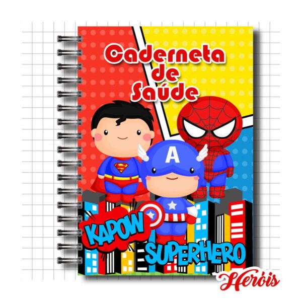 caderneta de vacinacao herois menino arquivo digital papel e cia