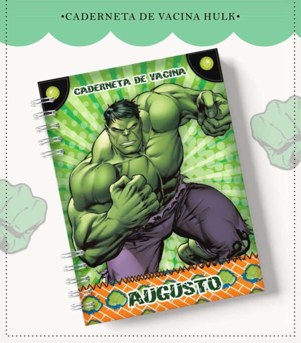 caderneta de vacinacao hulk arquivo digital papelaria