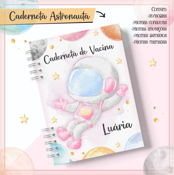 caderneta vacina astronauta aquarela arquivo digital caderneta vacina astronauta aquarela arquivo di 1