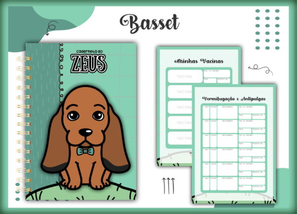 caderneta vacina pet basset macho arquivo digital papel e cia