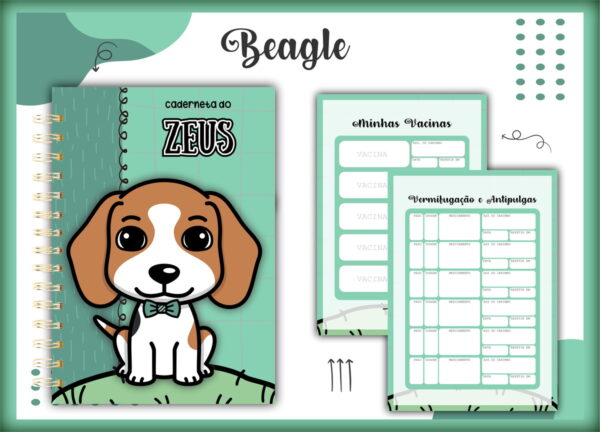 caderneta vacina pet beagle macho arquivo digital carteira vacinacao pet
