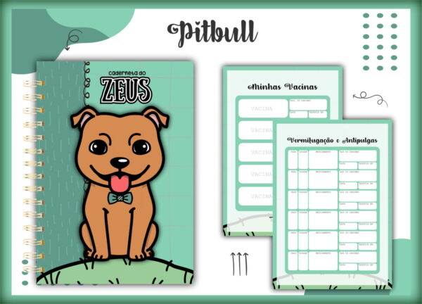 caderneta vacina pet pitbull macho arquivo digital informacoes
