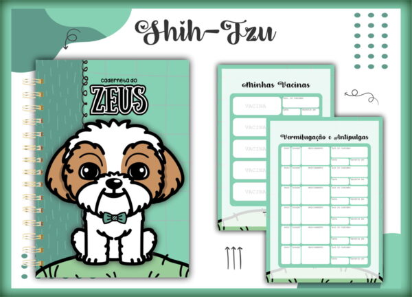 caderneta vacina pet shihtzu macho arquivo digital miolo digital