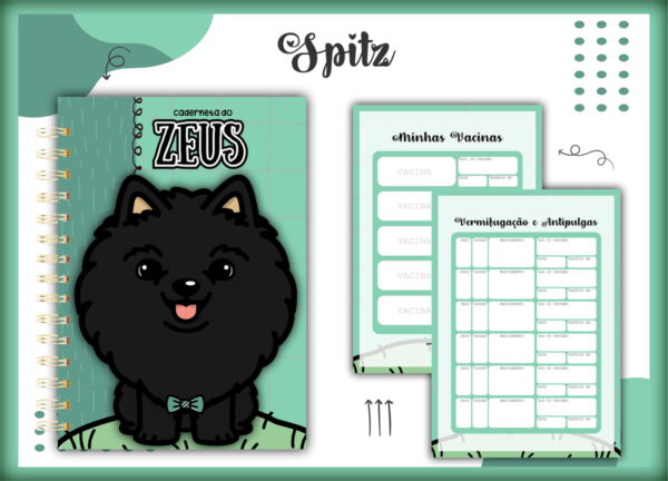 caderneta vacina pet spitz preto macho arquivo digital informacoes