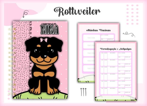 caderneta vacina rottweiler arquivo digital animal