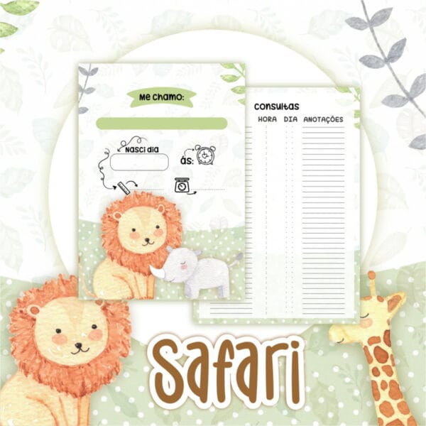 Caderneta Vacinação Safari Menino - Arquivo Digital - Imagem 2