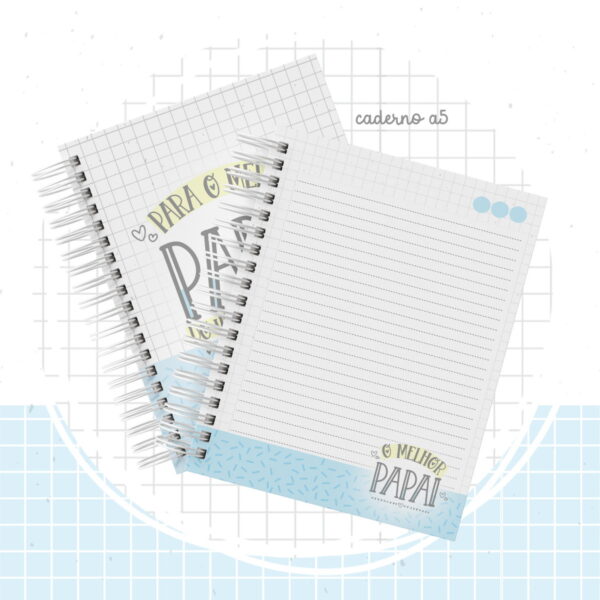 caderno a5 dia dos pais arquivo digital encadernacao