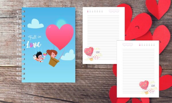 caderno a5 love arquivo digital arte digital
